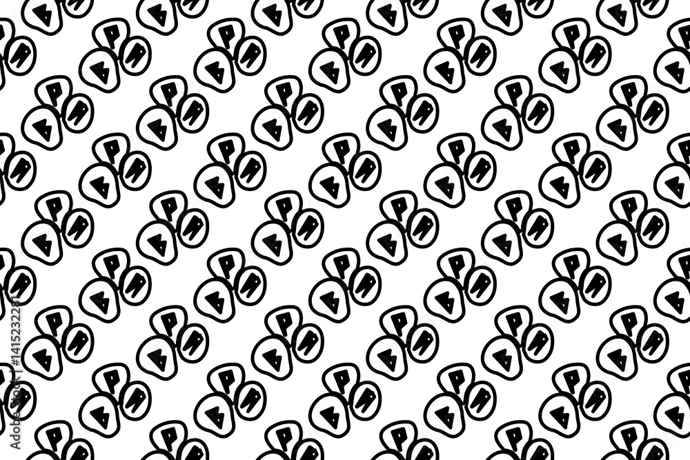 Poster seamless pattern completely filled with outlines of divination stones symbols. elements are evenly s