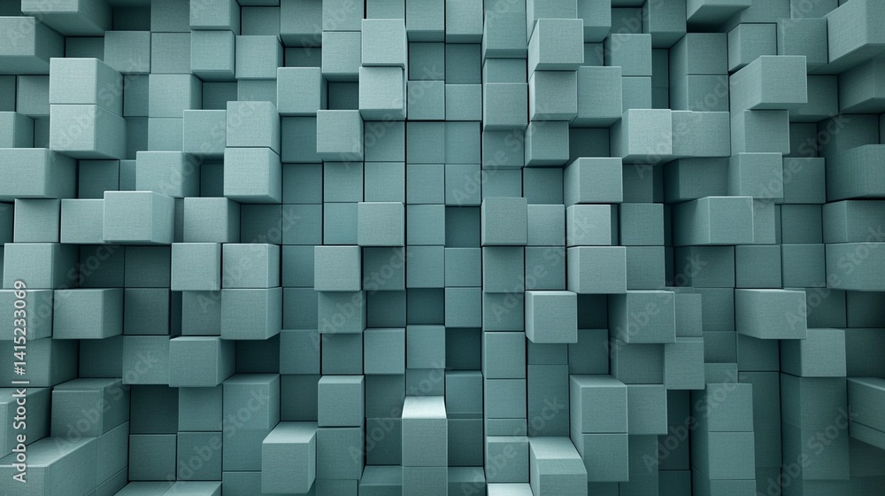 Poster abstract teal and gray mosaic texture background pattern