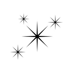 Minimalist Star Sparkle and Twinkle Vector Icon. Vector Illustration