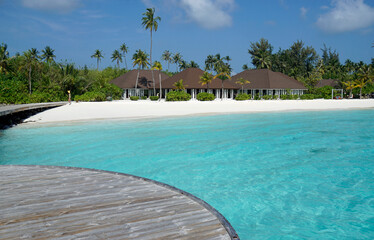 pier view on a maldive island