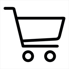 Vector shopping cart icon, a symbol of online shopping and e-commerce.