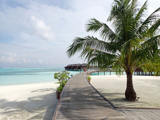 pier view on a maldive island