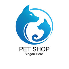Naklejka premium Modern Pet Shop Logo Vector Graphic Design