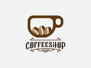 Coffee shop logo design vector template