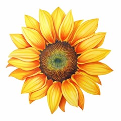 a watercolor illustration of Sunflowerclip art, isolated on white background Flower Floral Water Color White Background