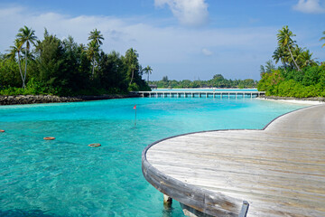 pier view on a maldive island