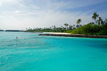 exotic tropical island on the maldives