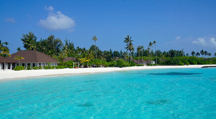 exotic tropical island on the maldives