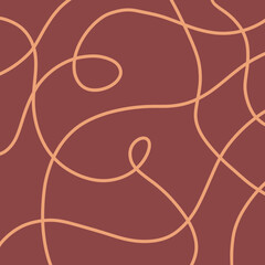 abstract teracotta background with yellow wavy line