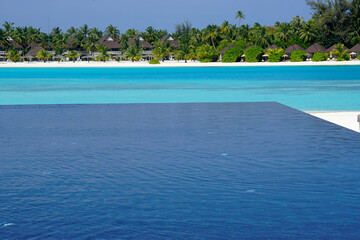 scenic swimming pool on the maldives