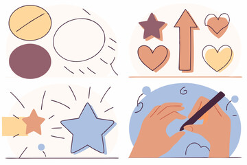 set of hand drawn vector icons