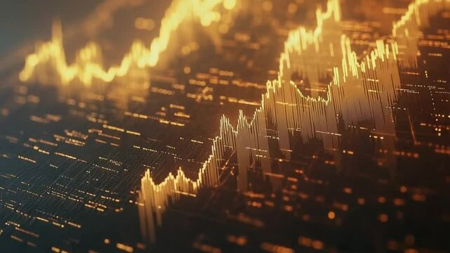 Abstract Glowing Financial Chart Animation for Stock Market Data Visualization