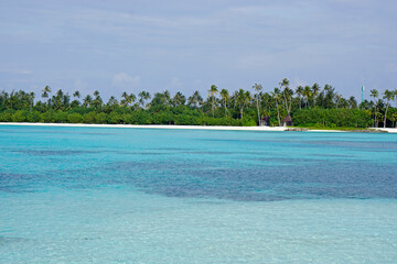 exotic tropical island on the maldives