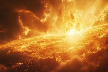 Sun Surface Wide Shot Digital Artwork