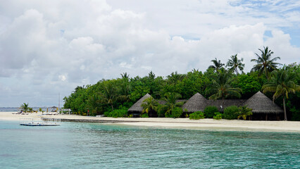 exotic tropical island on the maldives