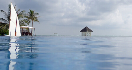 scenic swimming pool on the maldives
