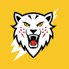 Fototapeta premium leopard animal head mascot logo vector art illustration