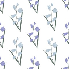 Spring floral illustration. Flower wreath with blue snowdrops isolated on white background. Handmade flowers for wedding anniversary, birthday, invitations and postcards. Pastel colours. Pattern.