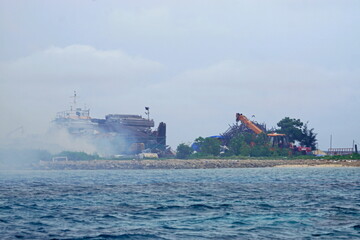 rotten shipyard on gulhi island maledives