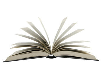 An open book isolated on a white background
