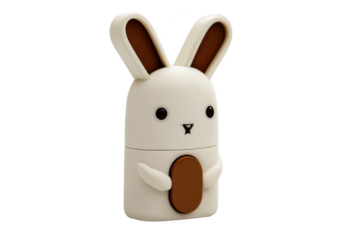 A charming, minimalist bunny figurine with a soft, matte finish, perfect for adding a touch of whimsy to any space, especially for Easter decor.