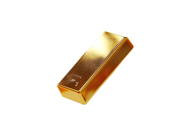 Gold bar gleams against transparent background. A symbol of wealth, investment, and treasure. Shiny metal ingot