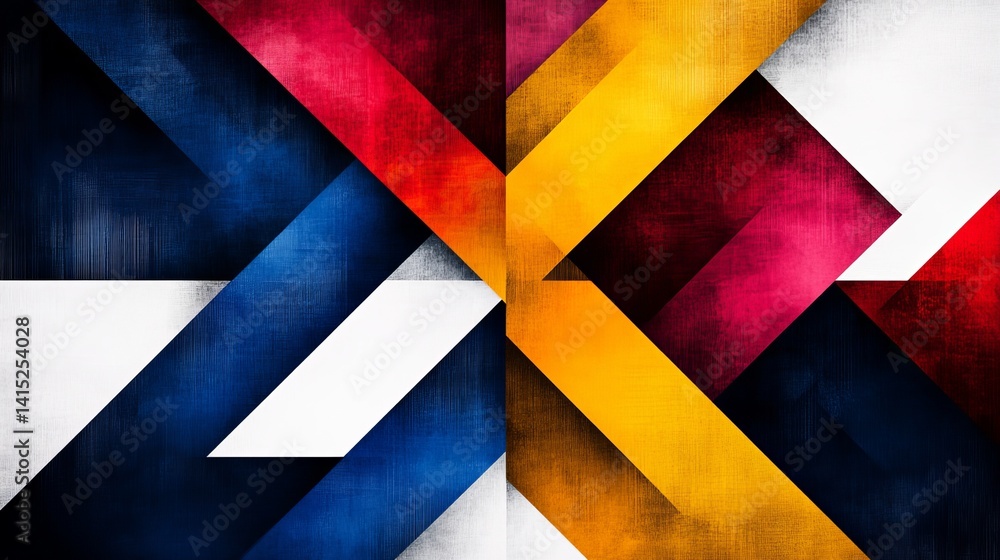 Aufkleber abstract geometric shapes intersect in varying colors creating a modern artistic pattern with textur