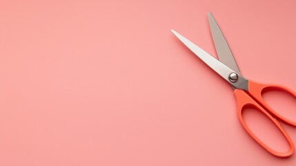 Close Up of Safety Scissors on Soft Pastel Pink Background Ideal for Children's Arts and Crafts