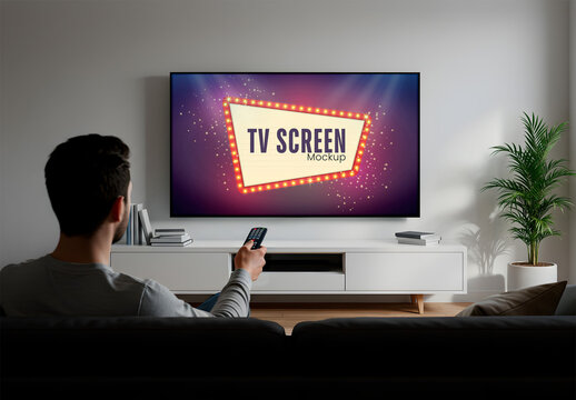 TV Mockup in Living Room