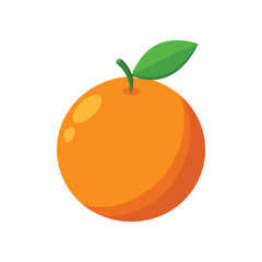 Orange fruit with green leaf illustration