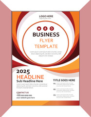 Obraz premium Flyer template layout design. business flyer, brochure, magazine or flier mockup in bright colors. perfect for creative professional business.