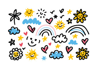 Seamless Hand-Drawn Child Doodle Pattern – Playful Crayon Scribbles, Kid Sketches, and Naive Artwork for Cute Designs