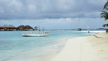 water villas on a exotic maldives island