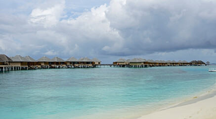 water villas on a exotic maldives island