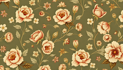 Timeless Elegance 18th Century Vintage Floral Wallpaper Pattern Infused with Linoleum Texture, Evoking Nostalgia and Sophistication in Decorative Wall Paint, pixel art, with white tones