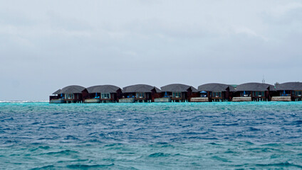 water villas on a exotic maldives island