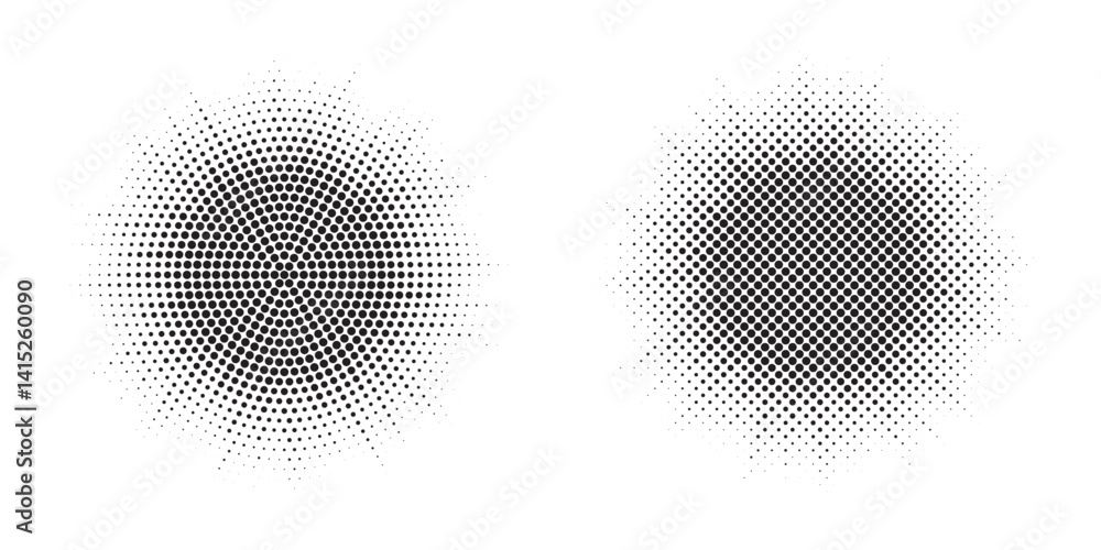 Poster halftone background. glowing light halftone effect. abstract grunge starburst halftone dots backgrou