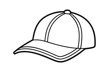 Line art illustration of a modern cap with bold embroidered.eps
