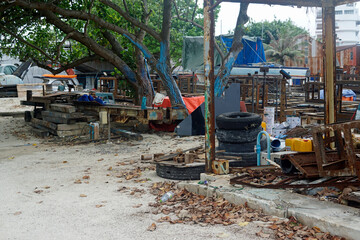 rotten shipyard on gulhi island maledives