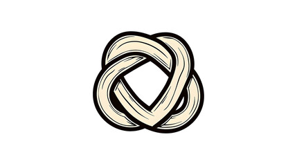 Fototapeta premium Intertwined knot design, abstract art, white background, logo design