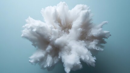Naklejka premium Abstract, fluffy white cluster formation against a muted background.