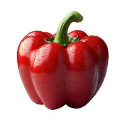 Red bell pepper fresh vegetable isolated on black background close up view on transparent background