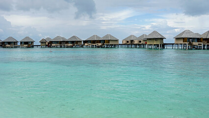 water villas on a exotic maldives island