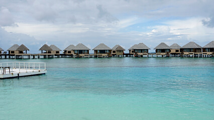 water villas on a exotic maldives island
