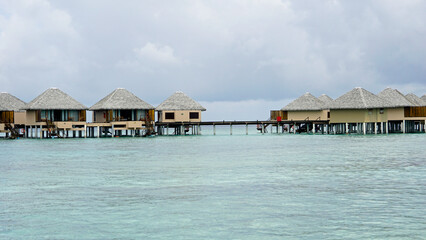 water villas on a exotic maldives island