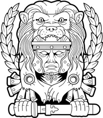 antique legionary in lion skin, illustration design