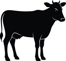 cow silhouette isolated on white background 