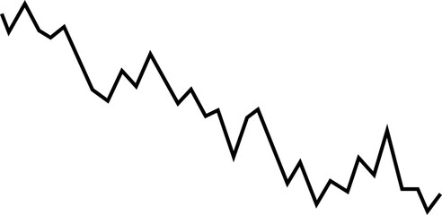 Line element representing alternating upward and downward movements within a fluctuating trend.