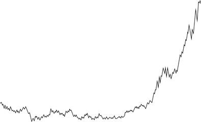 Infographic trend line with curve path depicting smoothed financial changes over a period.
