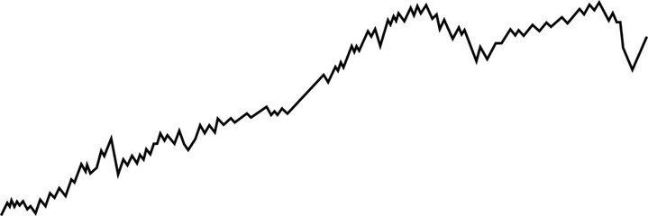 Zigzagging black line representing sharp changes in data values across a graph.
